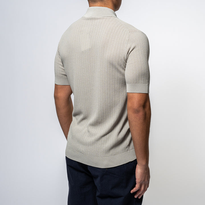 Full Button Short Sleeve TAUPE