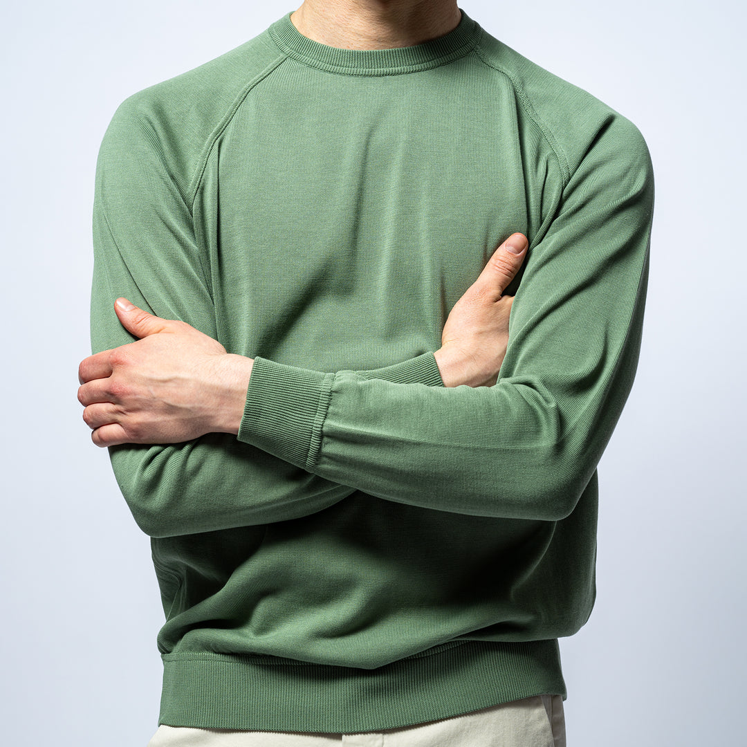 Raglan Crepe Crewneck GREEN
