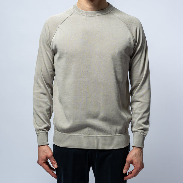 Raglan Crepe Crewneck TAUPE