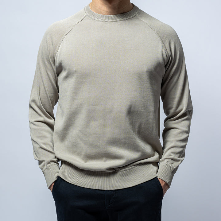 Raglan Crepe Crewneck TAUPE