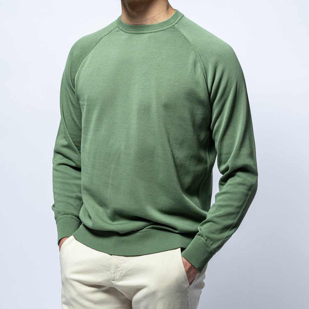 Raglan Crepe Crewneck GREEN