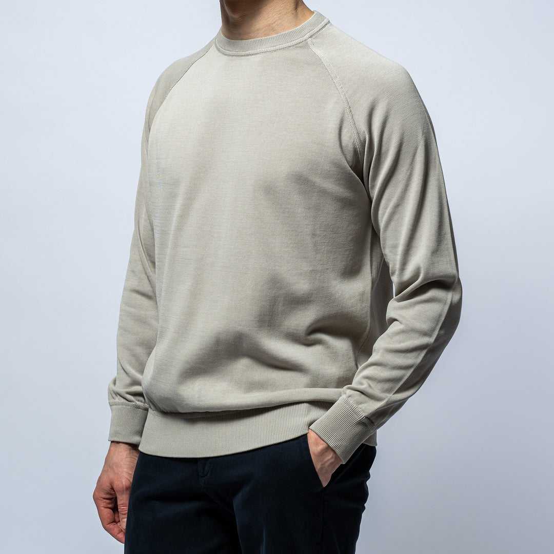Raglan Crepe Crewneck TAUPE