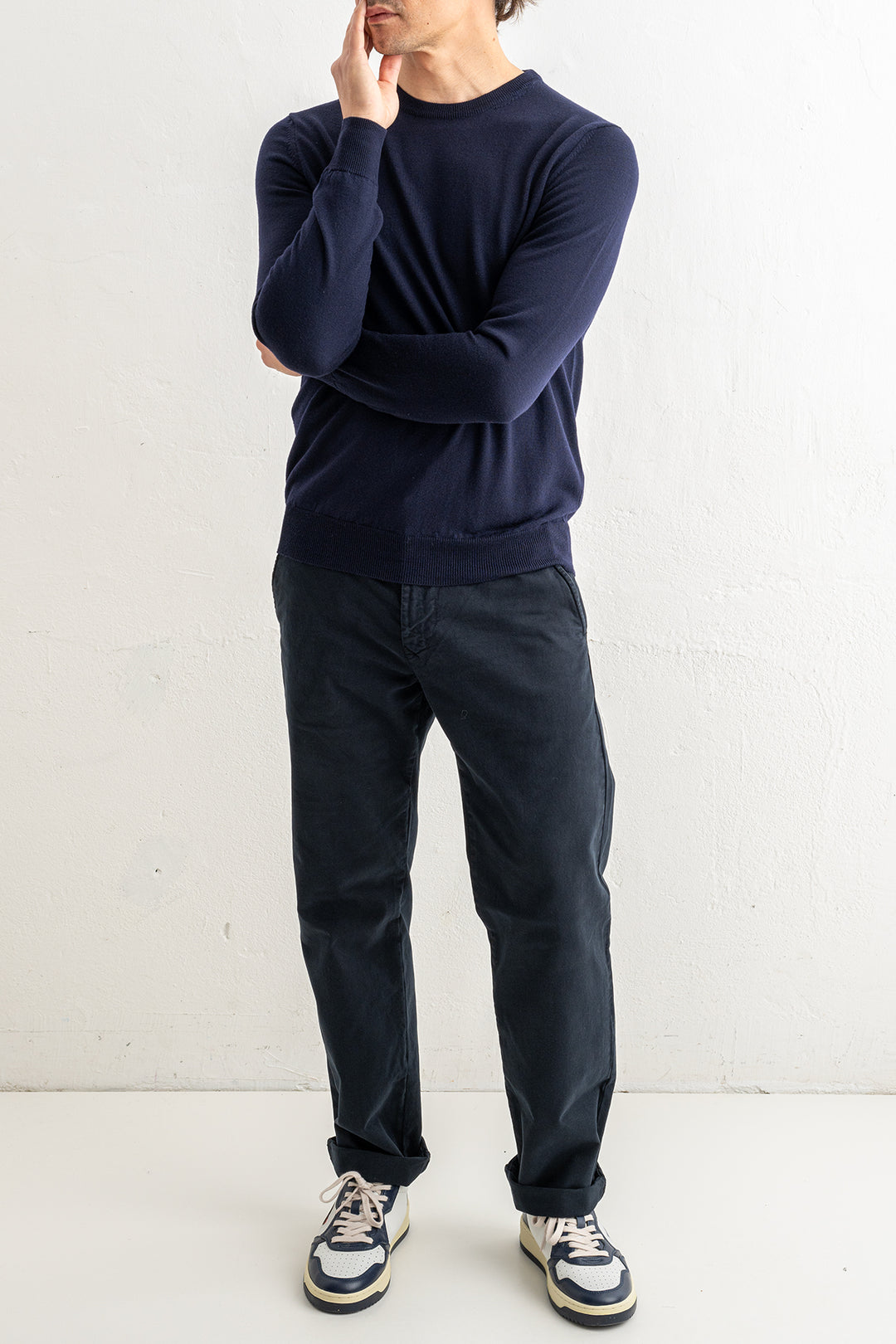 Crewneck Sweater Royal Merino Navy