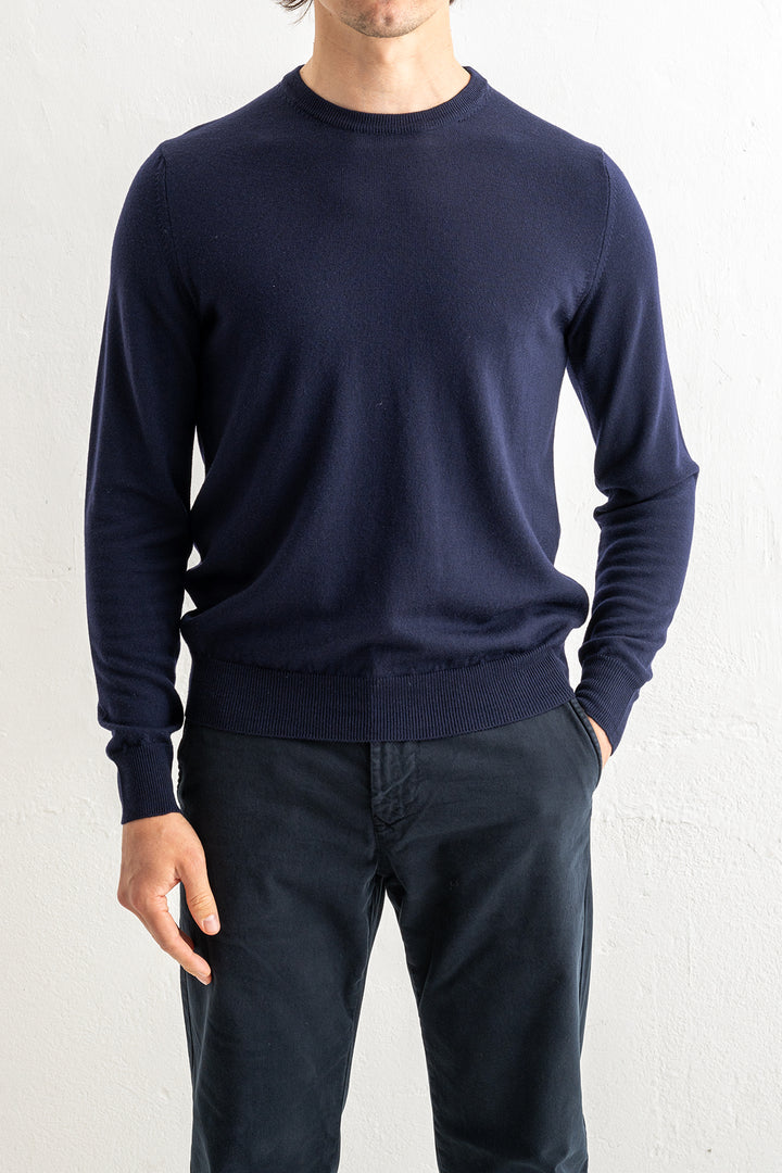 Crewneck Sweater Royal Merino Navy