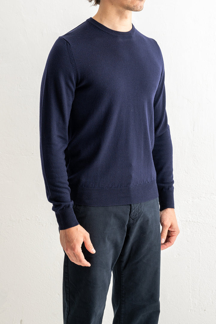 Crewneck Sweater Royal Merino Navy