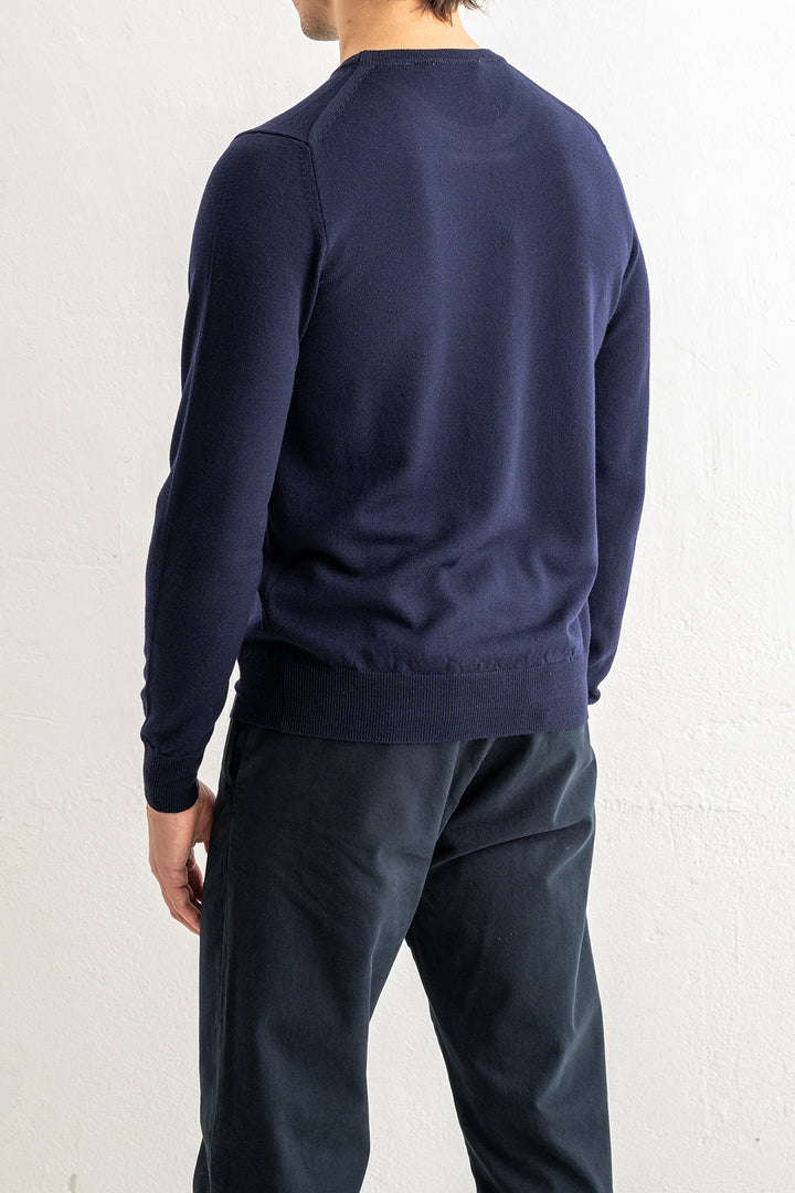 Crewneck Sweater Royal Merino Navy