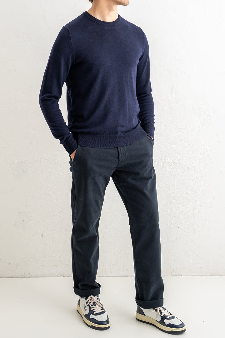 Crewneck Sweater Royal Merino Navy