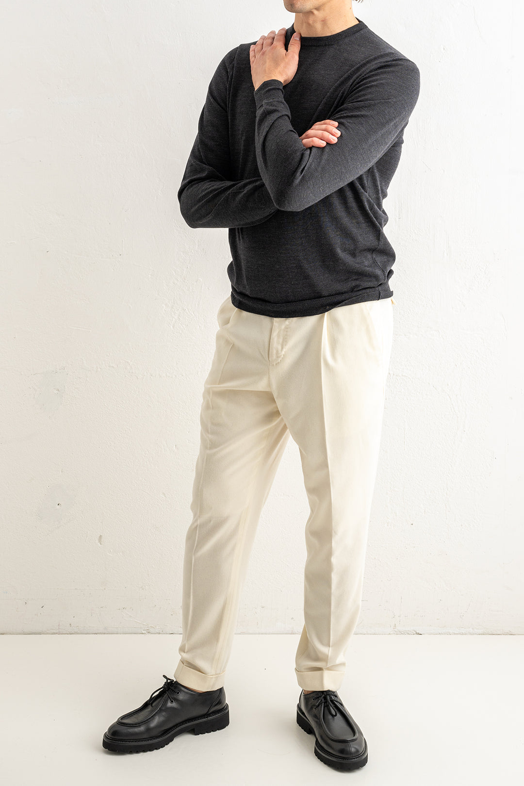 Crewneck Sweater Royal Merino Antracite