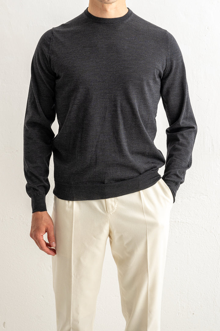 Crewneck Sweater Royal Merino Antracite