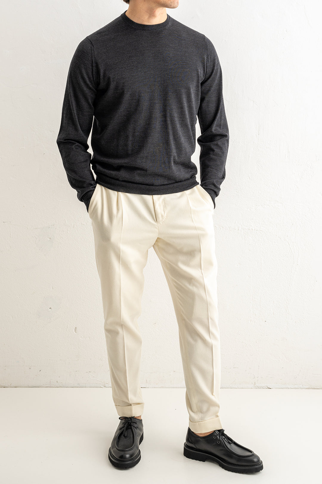 Crewneck Sweater Royal Merino Antracite