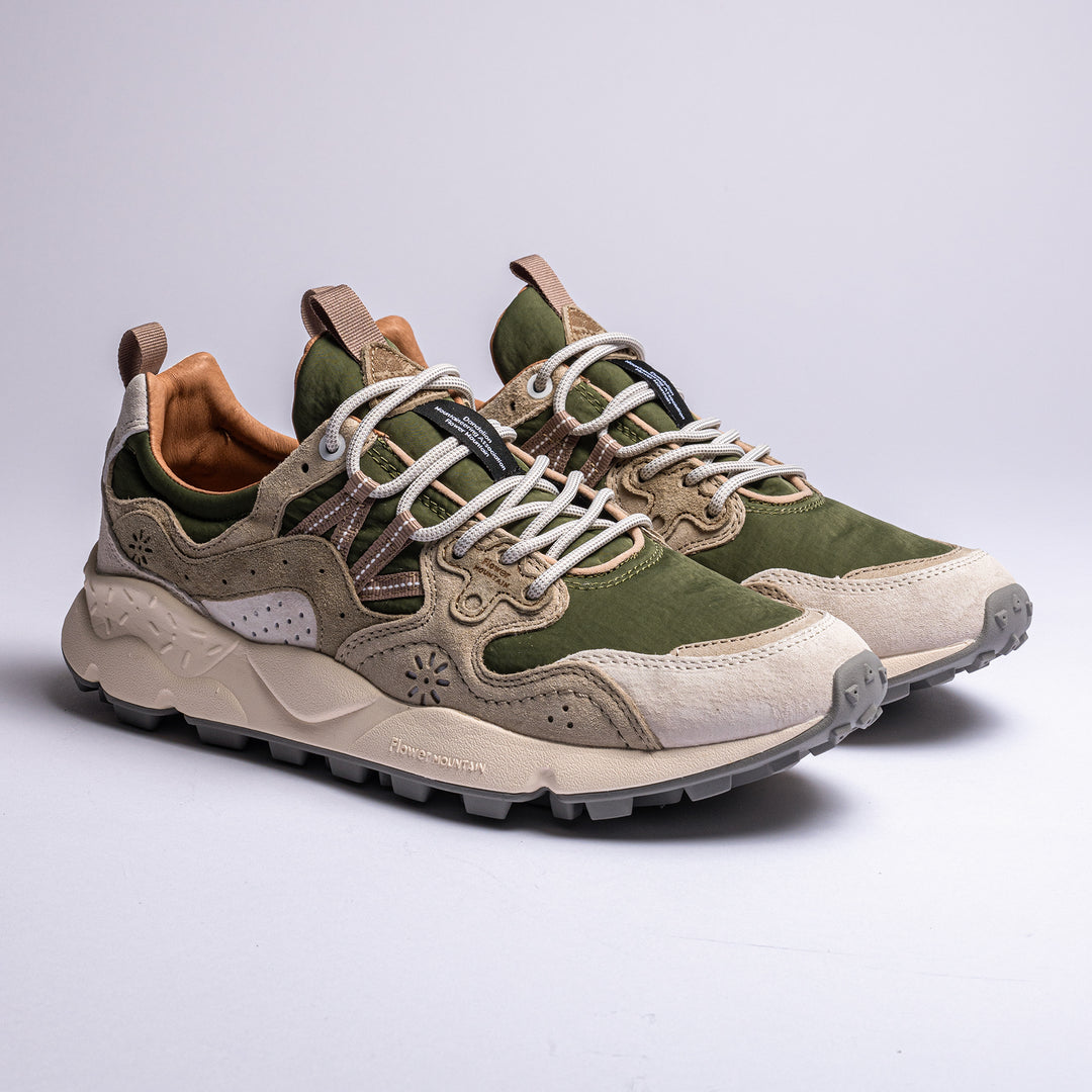 Yamano Suede Nylon Sneaker Military Green/Off White