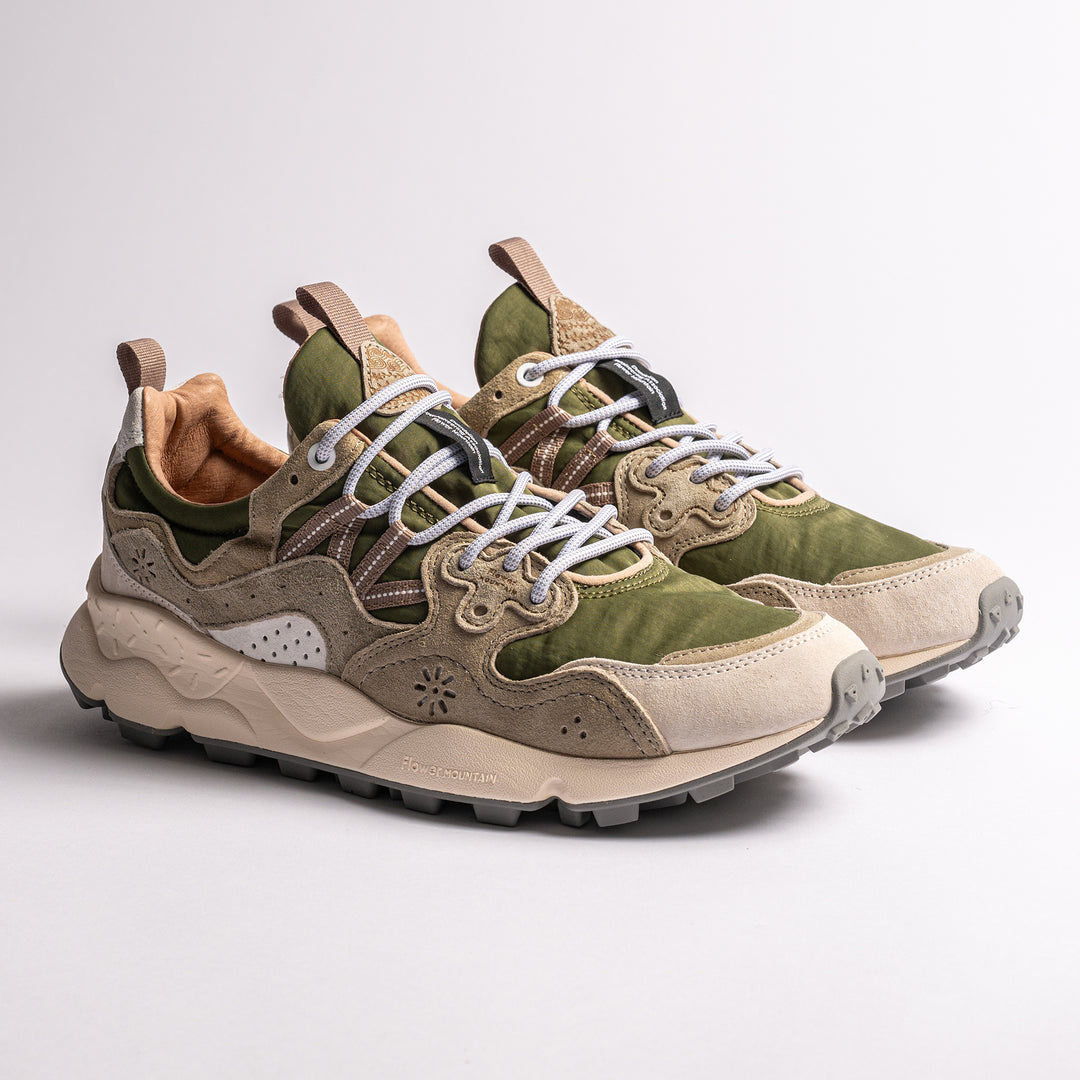 Yamano Suede Nylon Sneaker Military Green/Off White