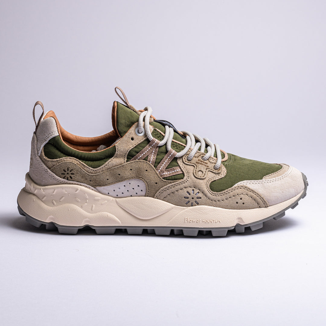 Yamano Suede Nylon Sneaker Military Green/Off White