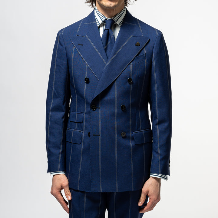 Double Breasted Stripe Suit NAVY