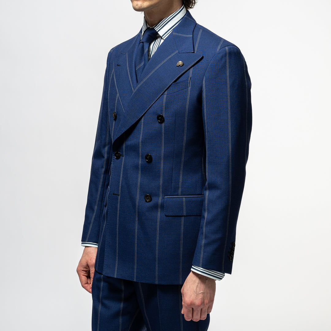 Double Breasted Stripe Suit NAVY