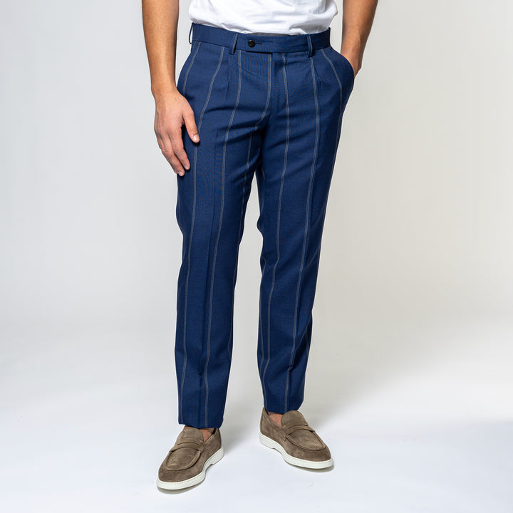 Double Breasted Stripe Suit NAVY