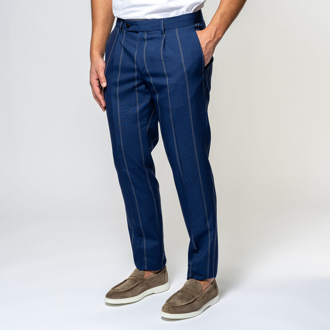Double Breasted Stripe Suit NAVY