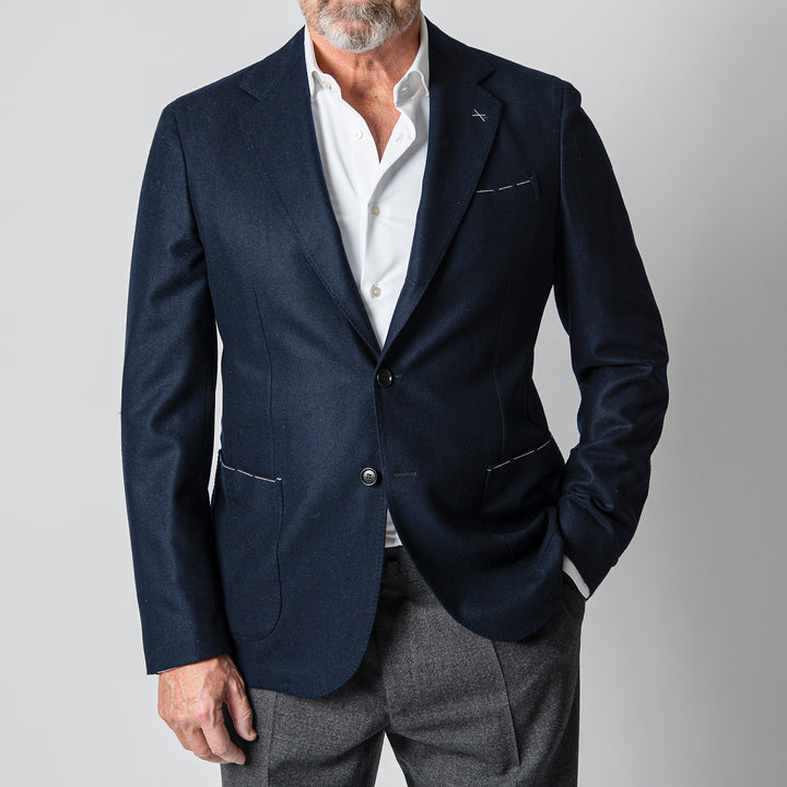 Luxury Wool Cashmere Blazer NAVY