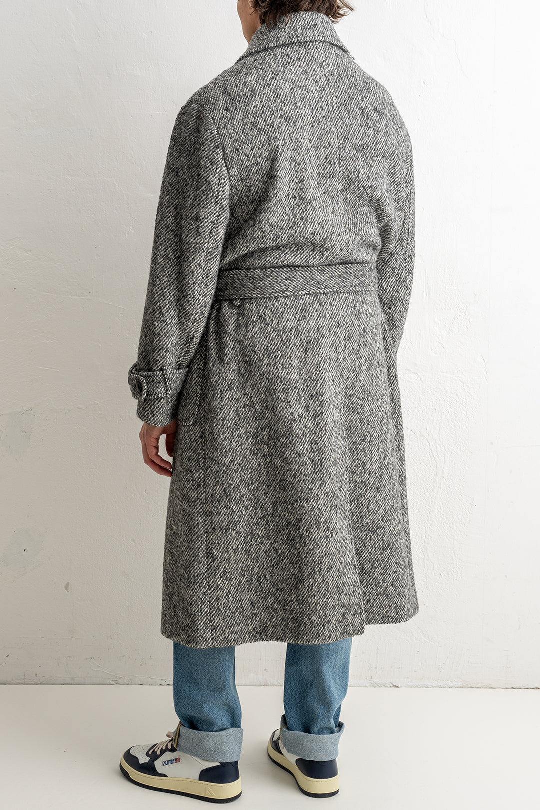 Tweed Wool Coat Black