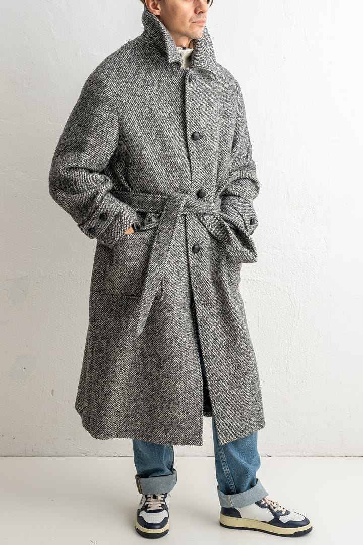 Tweed Wool Coat Black