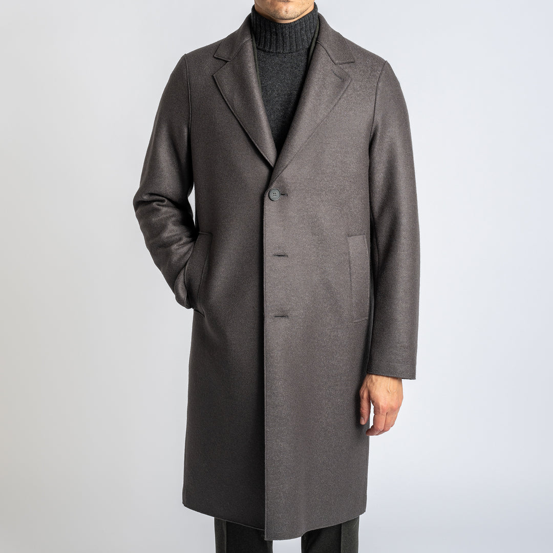 Men Overcoat Pressed Wool Graphite