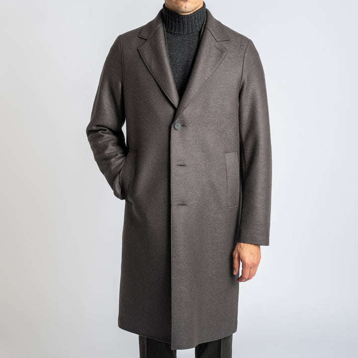 Men Overcoat Pressed Wool Graphite