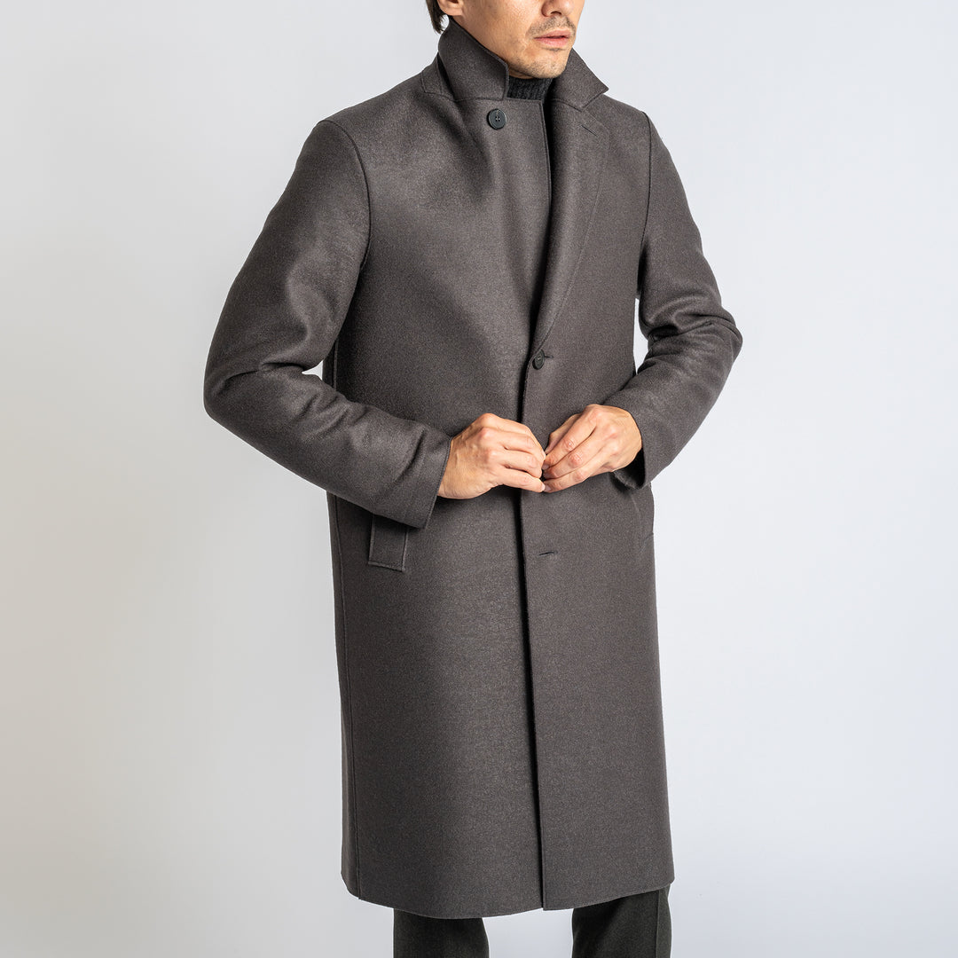Men Overcoat Pressed Wool Graphite