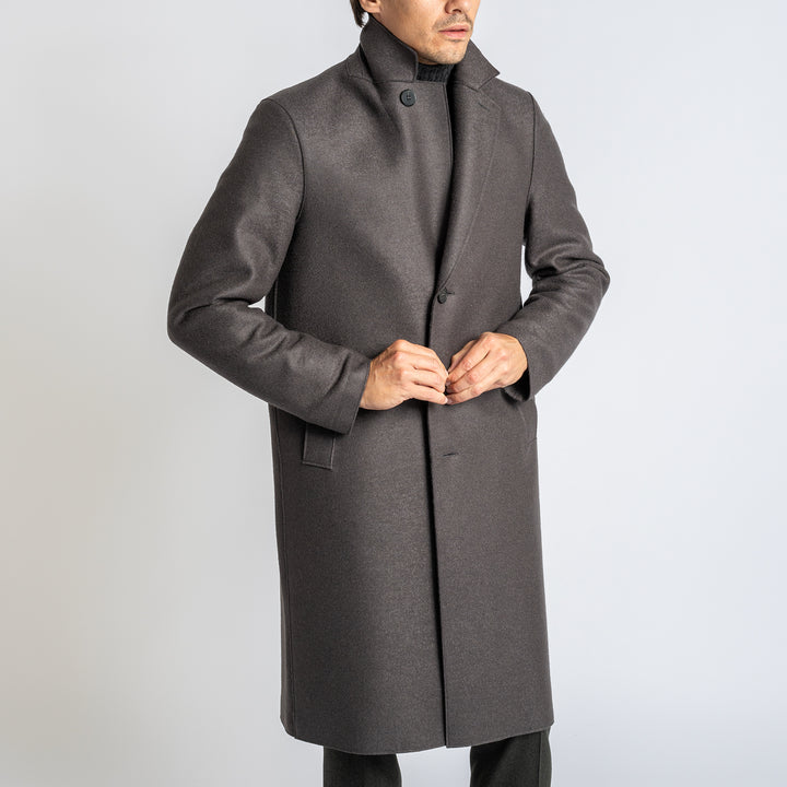 Men Overcoat Pressed Wool Graphite