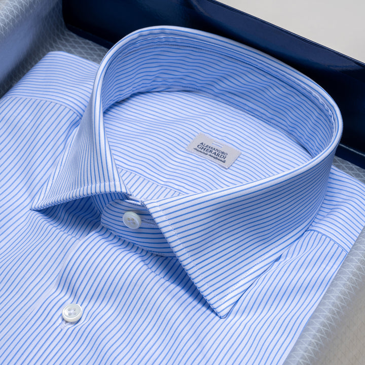 Cotton Stripe Regular Fit Blue