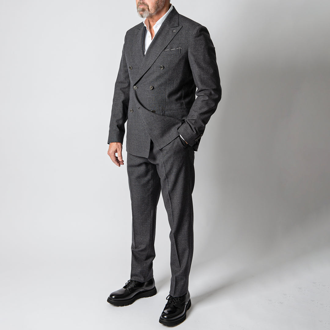 Luxury Melanged Wool DB Suit MELANGE GREY