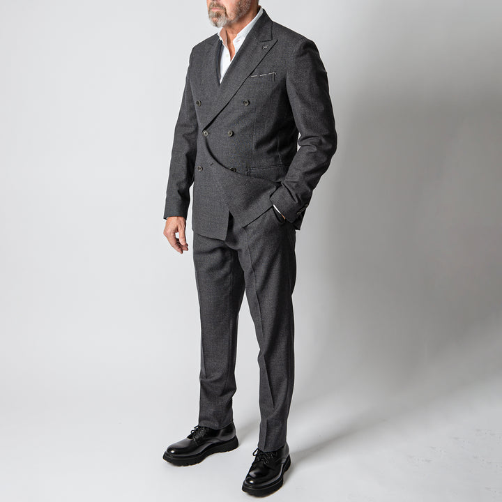 Luxury Melanged Wool DB Suit MELANGE GREY