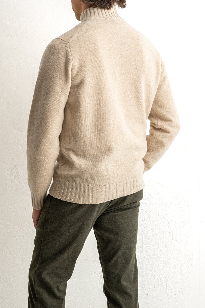 Lambwool Halfzip Beige