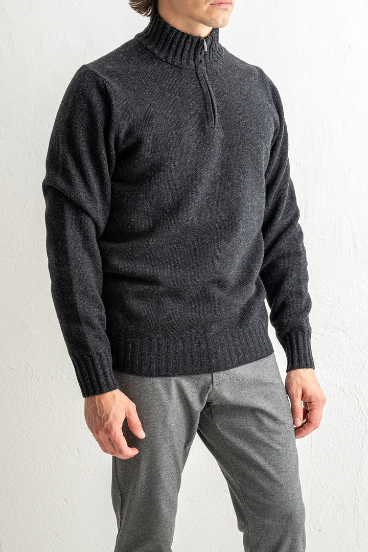 Lambwool Halfzip DARK GREY