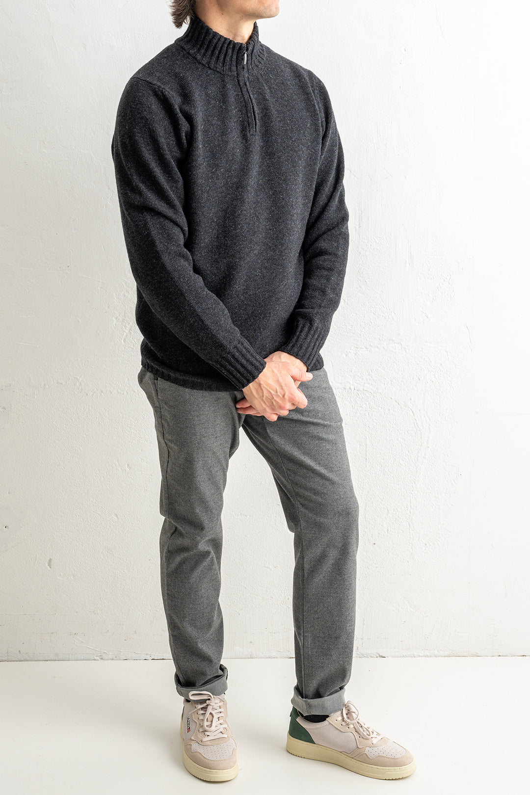 Lambwool Halfzip DARK GREY