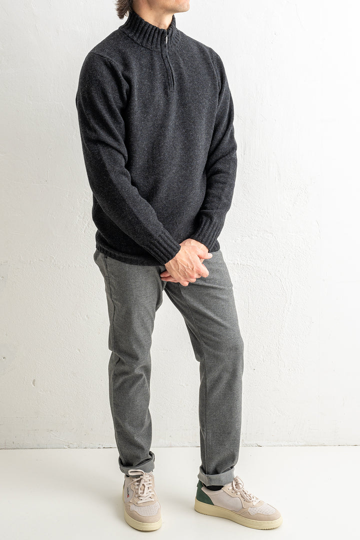 Lambwool Halfzip DARK GREY