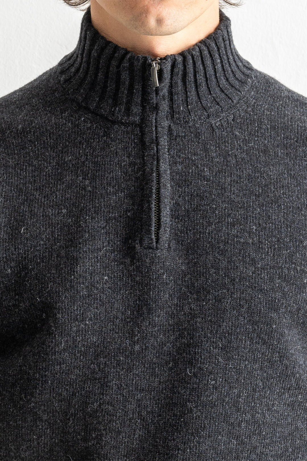 Lambwool Halfzip DARK GREY