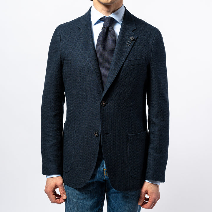 Single Breasted Likknit blazer NAVY