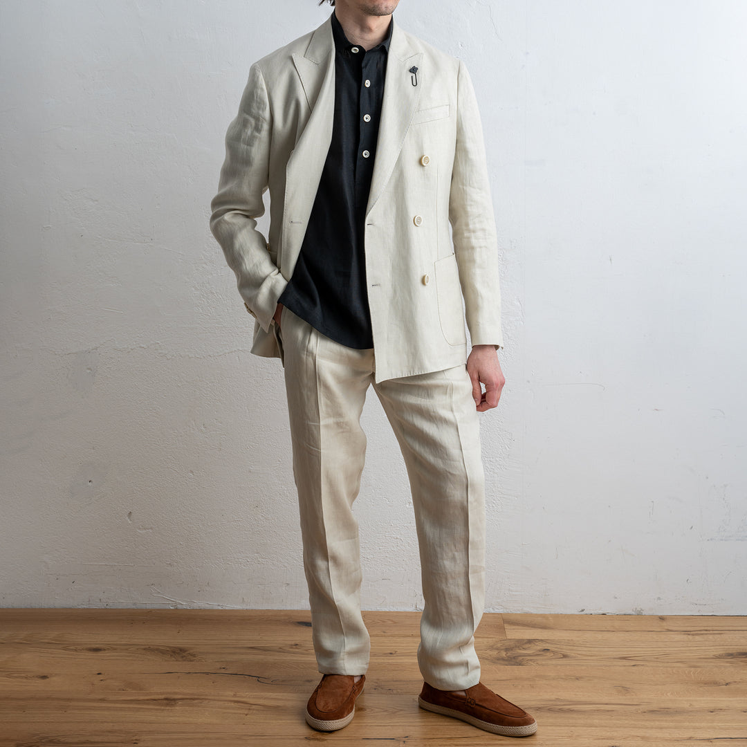 Roma Db Linen Blazer SAND