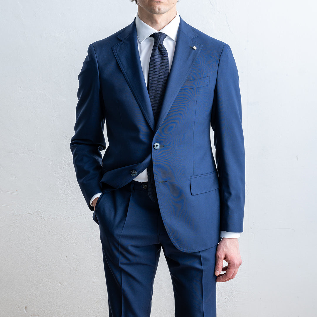 Unlined Jacket One Pleated Suit NAVY