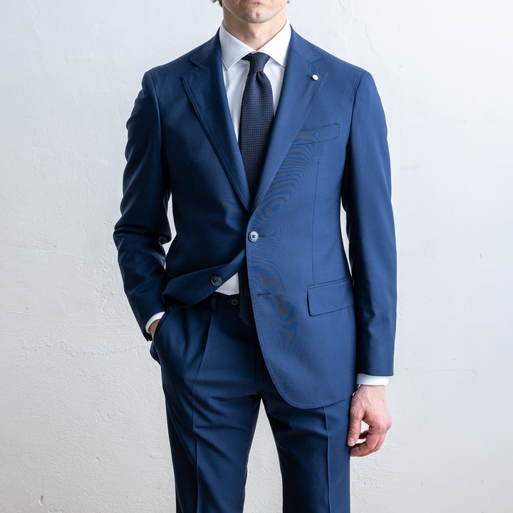 Unlined Jacket One Pleated Suit NAVY