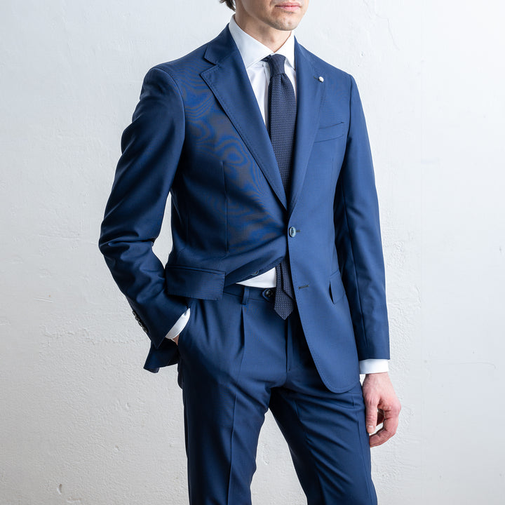 Unlined Jacket One Pleated Suit NAVY