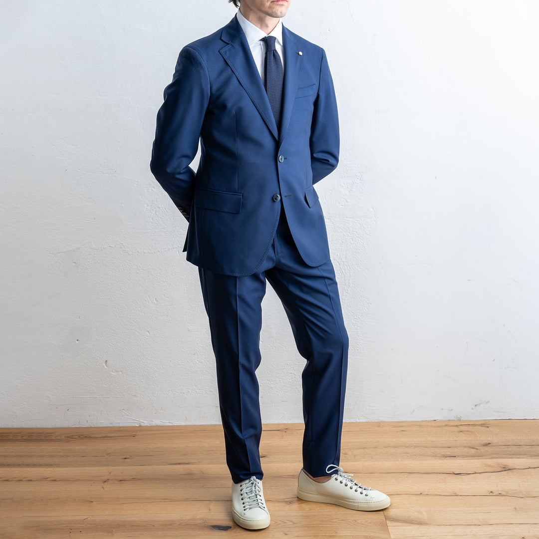 Unlined Jacket One Pleated Suit NAVY