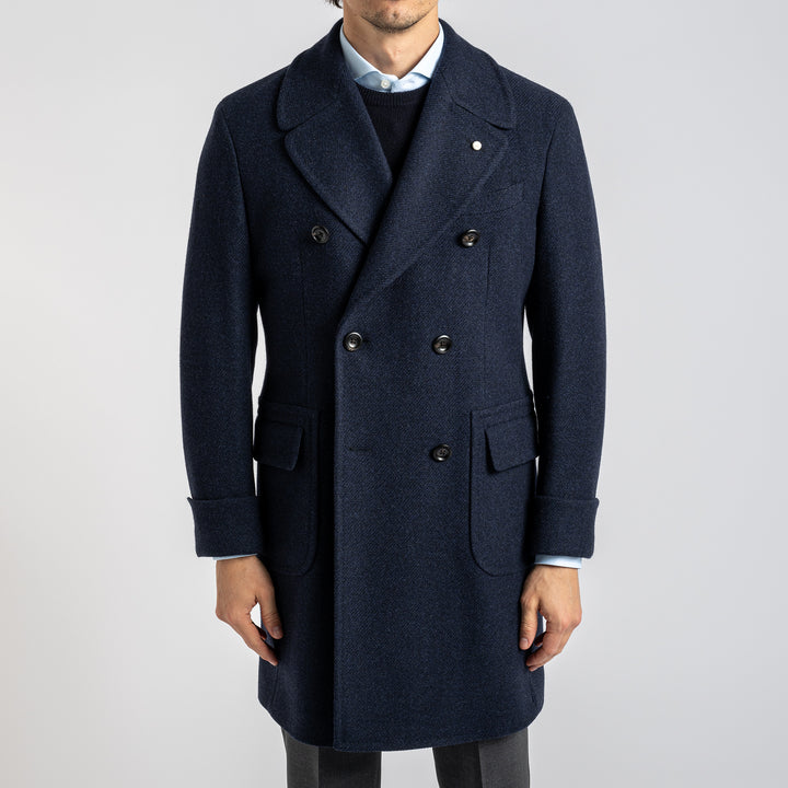Double Breasted Overcoat Navy