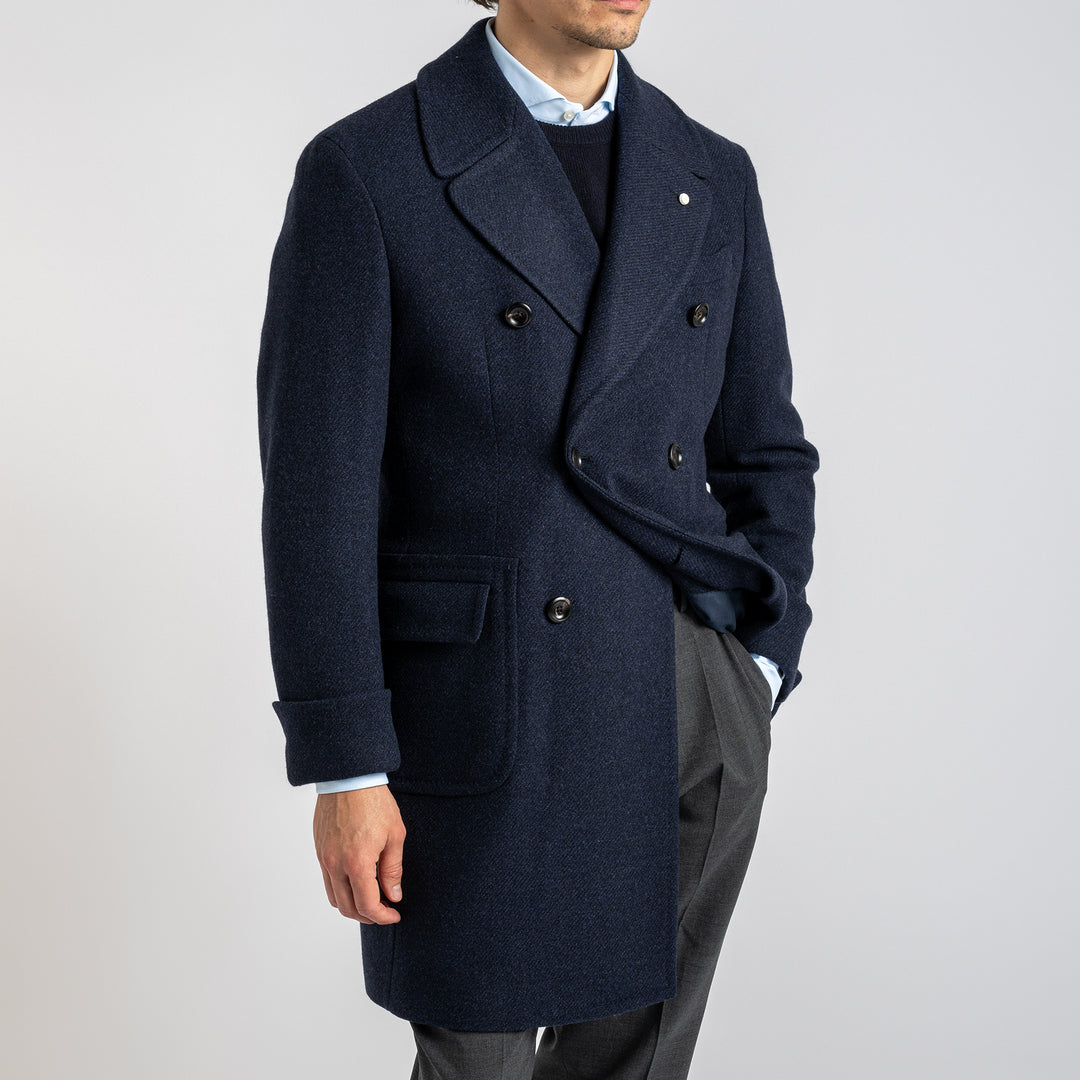 Double Breasted Overcoat Navy