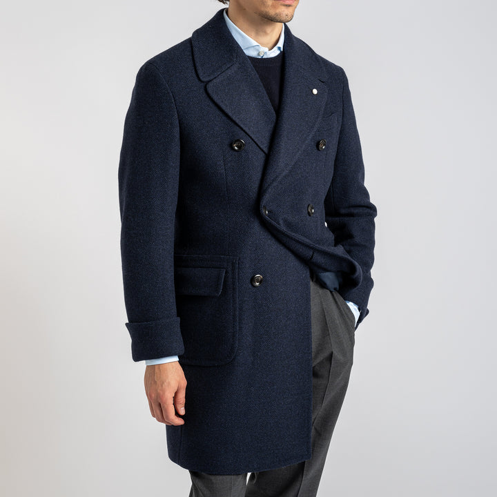 Double Breasted Overcoat Navy