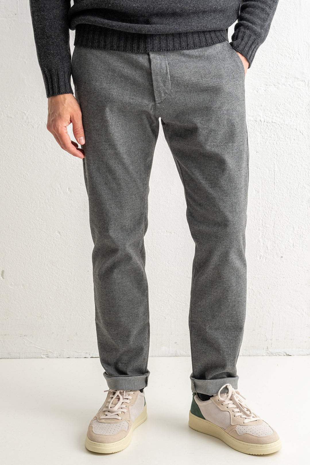 Theo 1067 Melange Trouser DARK GREY