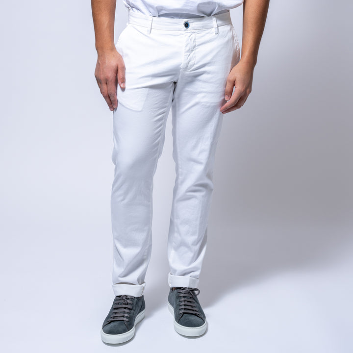 Mason Cotton Elastan Trouser WHITE