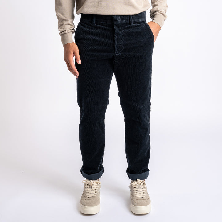 Theo Organic Trousers Navy Blue