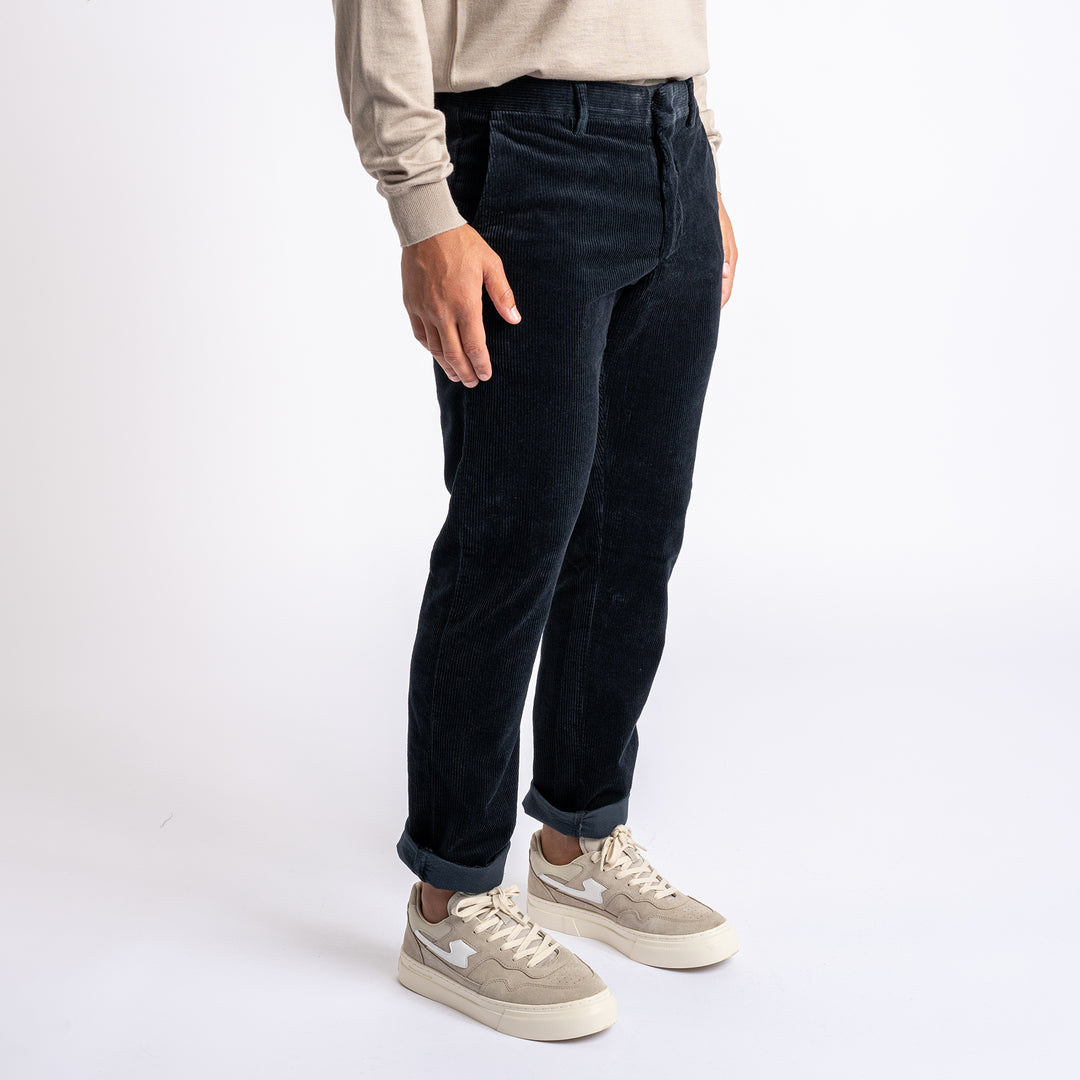 Theo Organic Trousers Navy Blue