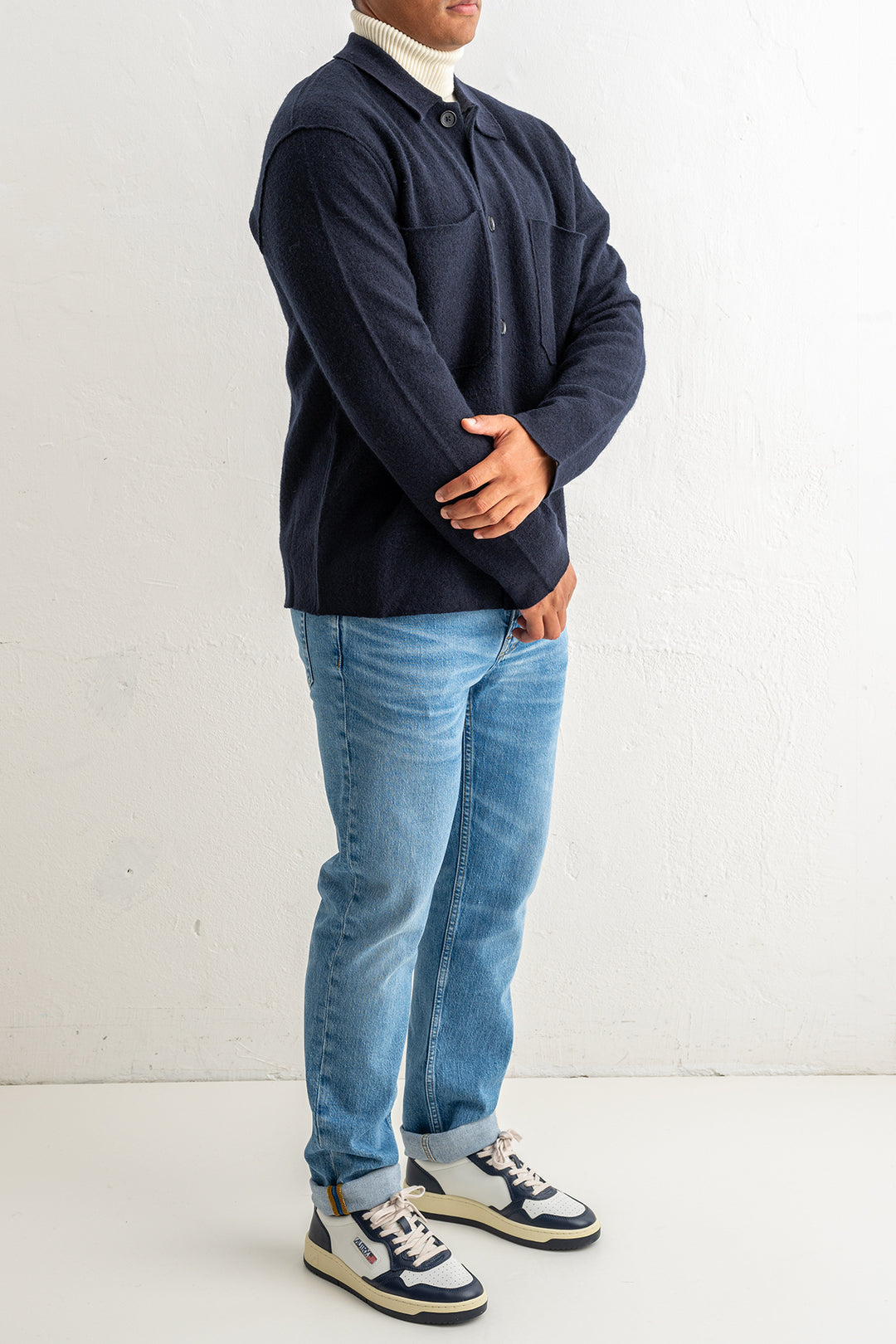 JONAS BOILED WOOL OVERSHIRT Navy